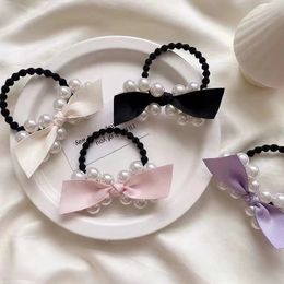 Gum For Women Elegant Streamer Black Bowknot Hair Rope Hair Rubber Band Fashion Scrunchies Headwear