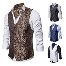 Mens Jacquard Vest Single Breasted Mediaeval Court Vest Waistcoat for Suit or Opera Performance Clothing Gilet Homme 210524