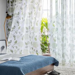 Elka Tulle Curtain for Living Room Bedroom Sheer Floral Embroidery Window Treatments 210712