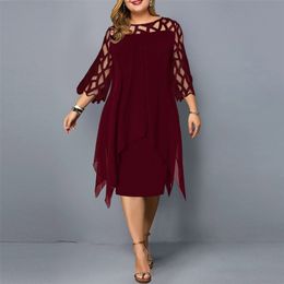 Women Summer Dress Elegant Mesh Evening Party Dresses Wine Red Women's Clothing Summer Casual Dress Wedding Club Outfits 210730