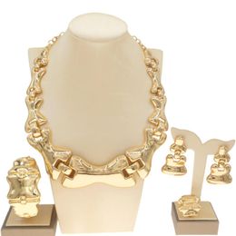 Earrings & Necklace Yulaili Latest Luxury Brazilian Gold Wedding Jewelry Set Italian 24 Carat Plated Bridal Exaggerate Big Sets