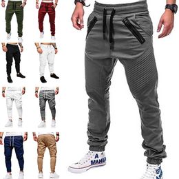 Men Casual Sports Pants Sweatpants Male Jogger Cargo Harem Pencil Pants Trousers Drawstring Pants SIZE S-3XL X0615