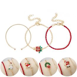 snowman christmas gifts Australia - Charm Bracelets Christmas Gift Bracelet Multi-layered Santa Claus Wreath Snowman Sleigh