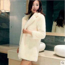 Giappone e Corea del Sud Autunno e inverno Cappotto di pelliccia sintetica da donna Cappotto di visone Cappotto di pelliccia di coniglio medio lungo 211213