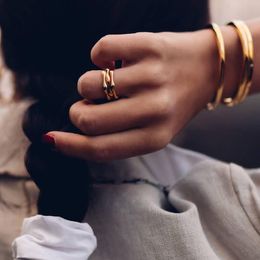 Cluster Rings 2021 Fashion Engagement Handmade Gold Colour Plated Finger For Women Jewellery Accessories Anel Wedding Band