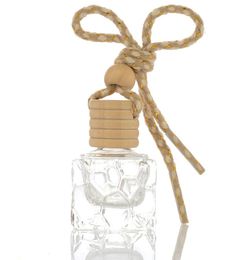 10ml Hanging Car Perfume Bottles Pendant Accessories Bottle Empty Square Glass Bottl e Cosmetic Packaging