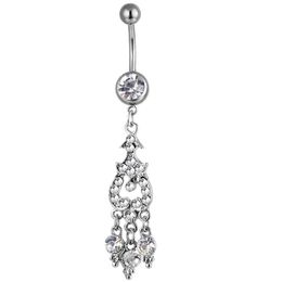 YYJFF D0485 Clear Color Nice Belly Ring with Piercing Body Jewelry 14GA 10MM Stainless Steel Bar