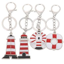 New Metal Crafts Keychain Fashion Building Tower Key Chain Party Gift Car Key Rings K8003 G1019