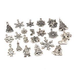 105Pcs Antique Silver Alloy Mix Christmas Tree & Snowflake Charms Pendants For Jewelry Making Bracelet Necklace DIY Accessories A-661
