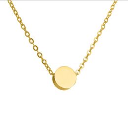 Initial Round Dot Pendant Choker Necklace 18K Gold Plated Stainless Steel Necklaces Women's Fashion Jewellery Support Customization