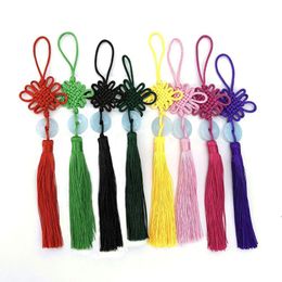 Party Favour Chinese Knot Tassel Pendant Beautiful Jade Decoration DIY Bamboo Weaving Crafts LLF8654