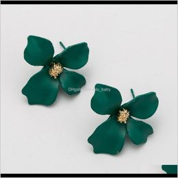Charm Jewellery Drop Delivery 2021 Exaggerated Korean Style Flower Simple Earrings Womens Fashion Bohemia Mn74A