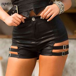 Free Womail short Women Sexy Black Shorts For Leather Mini Slim Hip Casual 210524