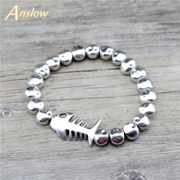 Anslow New Arrivals Original Design Fish Bones Wrap Charm Adjustable Metal Chamrs Bracelets Female Bracelets Hand Decorative