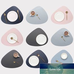 Tableware Pad PU Leather Waterproof Heat Insulation Non-Slip Placemat Soft Black Brown Washable Bowl Coaster