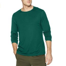 Mens 100% Merino Wool T Shirt Long Sleeve Men's Base Layer Men Merino Wool Shirt Wicking Breathable Anti-Odor Size S-XXL 210726