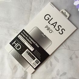 Fashion Retail Box Package Paper+Plastic boxes Packing For Premium Tempered Glass Screen Protector Film+Hang Hole