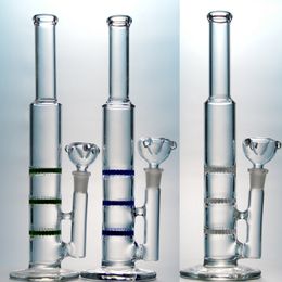 Straight Tube Glass Bongs With 14mm Female Joint Hookahs 3mm 4mm Thick Triple Water Pipes Bong 10 Inch Height Pipe Oil Dab Rigs