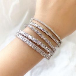 Fashion Multi Style Simple Crystal Bracelet Bangle For Women Luxury Silver Colour Wedding Bracelets & Bangles Jewellery Gift Zk30