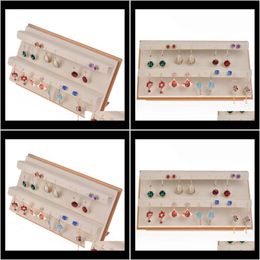 Other Packaging & Drop Delivery 2021 Arrive Leather Earrings Stud Jewellery Display Stand Holder Props Earring Rack Hty6E