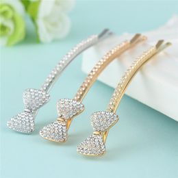 Hair Clips & Barrettes 2021 Fashion Women Girls White Cubic Zirconia Bow Clip Beauty Hairpin Barrette Head Ornaments Accessories