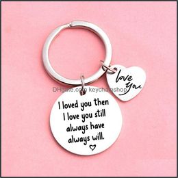 stainless steel love heart keyring Australia - Keychains Fashion Accessories Teh Stainless Steel Heart Engrave I Love You Keychain For Lovers Trinket Car Key Ring Jewelry Drop Delivery 20