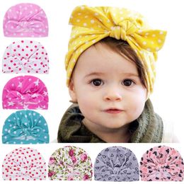 Baby Girl Print Star Butterfly Dot Hats Newborn Soft Rabbit Ears Caps Kids Beanie Bonnet Infant Headwear child Accessories