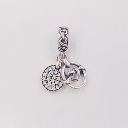 925 Sterling Silver goth Jewellery making pandora Knotted Heart DIY charm men snake bracelet anniversary gifts for wife women chain bead layered necklaces 798095CZ