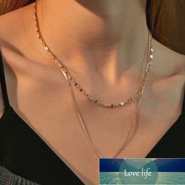 Double Layer Necklace Gold Colour Choker Simple Crystal Pendant Necklace For Women Clavicle Necklaces & Pendants Jewellery Colar Factory price expert design Quality