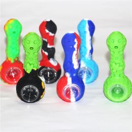 Hand Pipes Glass Bowl Dab Pipe FDA Silicone Water Bongs ash catcher for bong dabber tool