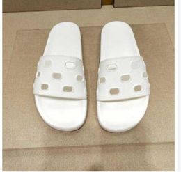 Pre-Fall 2021 womens cut-out white color rubber slide slippers sandals girls sporty pool flats shoes Mules size euro 35-42