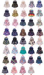 30pcs DHL Boys and girls print hooded sweatshirts with zipper tops spring/summer children's coats 39 colors for choose