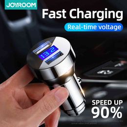 joyroom iphone UK - Joyroom 24W Quick Charge 4.0 3.0 QC4.0 QC3.0 USB LED Fast Car Charger For iPhone Xiaomi Mobile Phone 12 24V