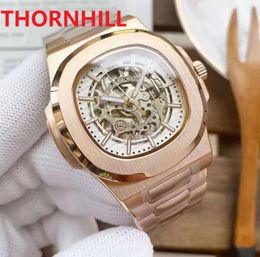 Mens Square Dial Hollow Designer Watches 41mm Automatic Mechanical Limited Edition Engraved Movement 5711 316 Stainless Steel Gift Wristwatches Montre De Luxe