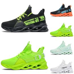 Summer Non-Brand men women running shoes black white green volt Lemon yellow orange Breathable mens fashion trainers outdoor sports sneakers 39-46