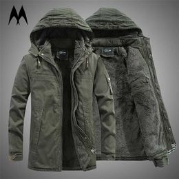 Winter Parkas Men Hooded Thick Fleece Jackets Hat Detachable Coat Men Casual Loose Parka Jacket Military Outdoor Coats 211216