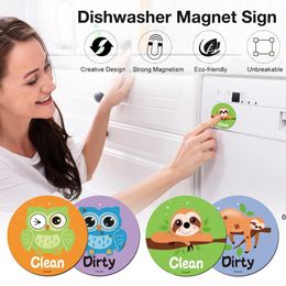 NEWCute Cartoon Style Dishwasher Magnet Clean Dirty Sign Dishwasher Reversible Indicator Home Decor For Washing Machine Dishwasher CCD8001