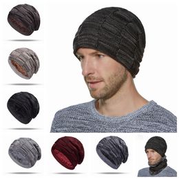 Men Knitted Caps Beanie Winter Warm Knitting Hat Solid Color Knit CapChristmas Party Hats Supplies SEA Way RRA3626