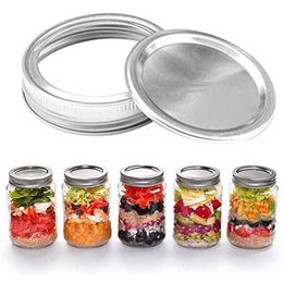 Food Savers & Storage Containers 70/86mm Wide Mouth Canning Lids Split-type Non-splash Leak-Proof Mason Jar Caning Lid Glass Bottle Cover with Seal Ring ZL0039