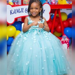 Princess Ball Flower Girls Dresses Spaghetti Puffy Tutu Ruffles Kids Formal Gowns Birthday Party Wear For Wedding