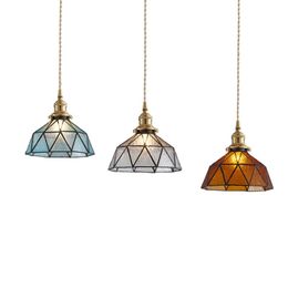 Pendant Lamps Sanmusion Japanese Glass Lights Indoor Hang Lighting Fixtures Colorful E27 220V Modern Led