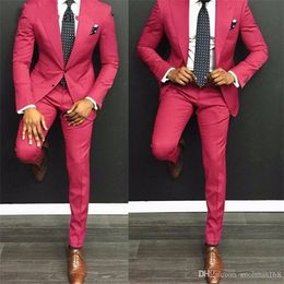 Green Burgundy Men Suits 2019 Trajes De Hombre Traje Homb Custom Made Groom Suit For Men 2 Piece (Jacket + Pants + Tie) X0608