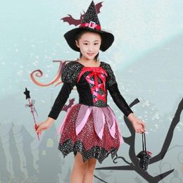 Clothing Sets Halloween Children Costumes Cosplay Costume Magic Witch Dress For Girls Masquerade Party Gift