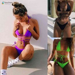 Bikini Micro Swimwear Mini Women Swimsuit Sexy Bandage Brazilian Set Push Up Biquini Beachwear 210621