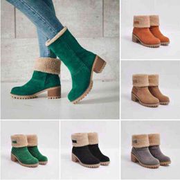 Women's Shoes Snow boots Ladies Winter Flock Warm Boots Martinas Ankle Boots Short Bootie Slip-On Outside Shoes Botas Y1105