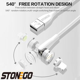 540 Rotating Charging Cable 3A Magnetic USB Cables Fast Charging Data Sync Type-C / Micro USB Cable