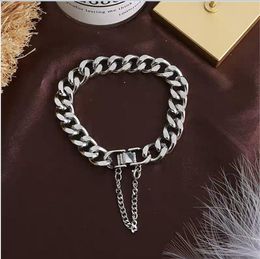 Fashion Link Chain Bangle silver clip-chain 19cm Jewellery Gifts for women men S0063