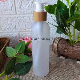 60ml 120ml 150ml 250m Custom Logo PET Plastic Bottles with Bamboo Cap Empty Lotion for Shampoogoods