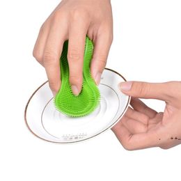 Silicone Wash dish Bowl Brushes Kitchen Universal Brush Multipurpose Antibacterial Silicone Sponge Cleaning Dish Kitchen gadge RRD11514