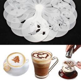 2021 new 16Pcs/set Coffee Milk Cake Cupcake Stencil Template Mould Coffee Barista Tools